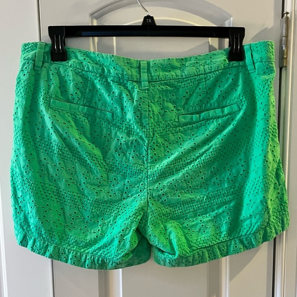 Lime Green Eyelet Short - Picture 2 of 4